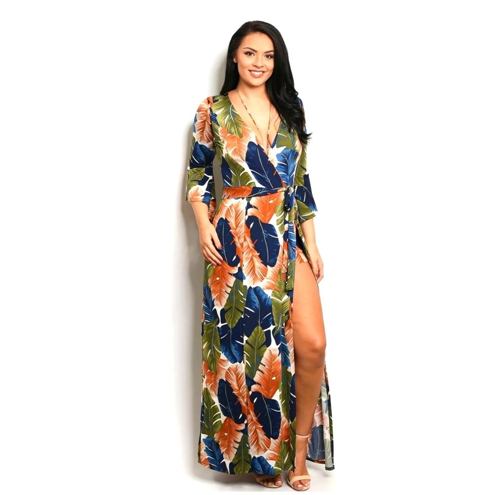 Romper Shorts Open Maxi Dress